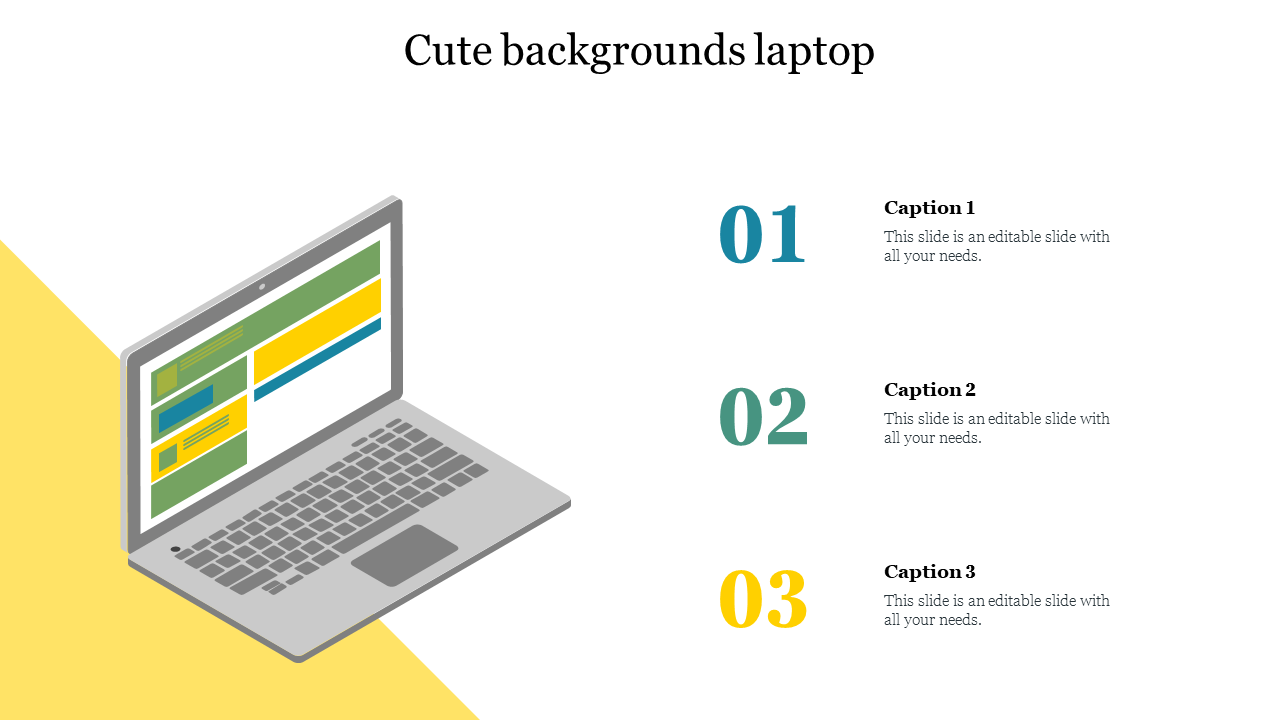 Cute backgrounds laptop PowerPoint presentation Slide